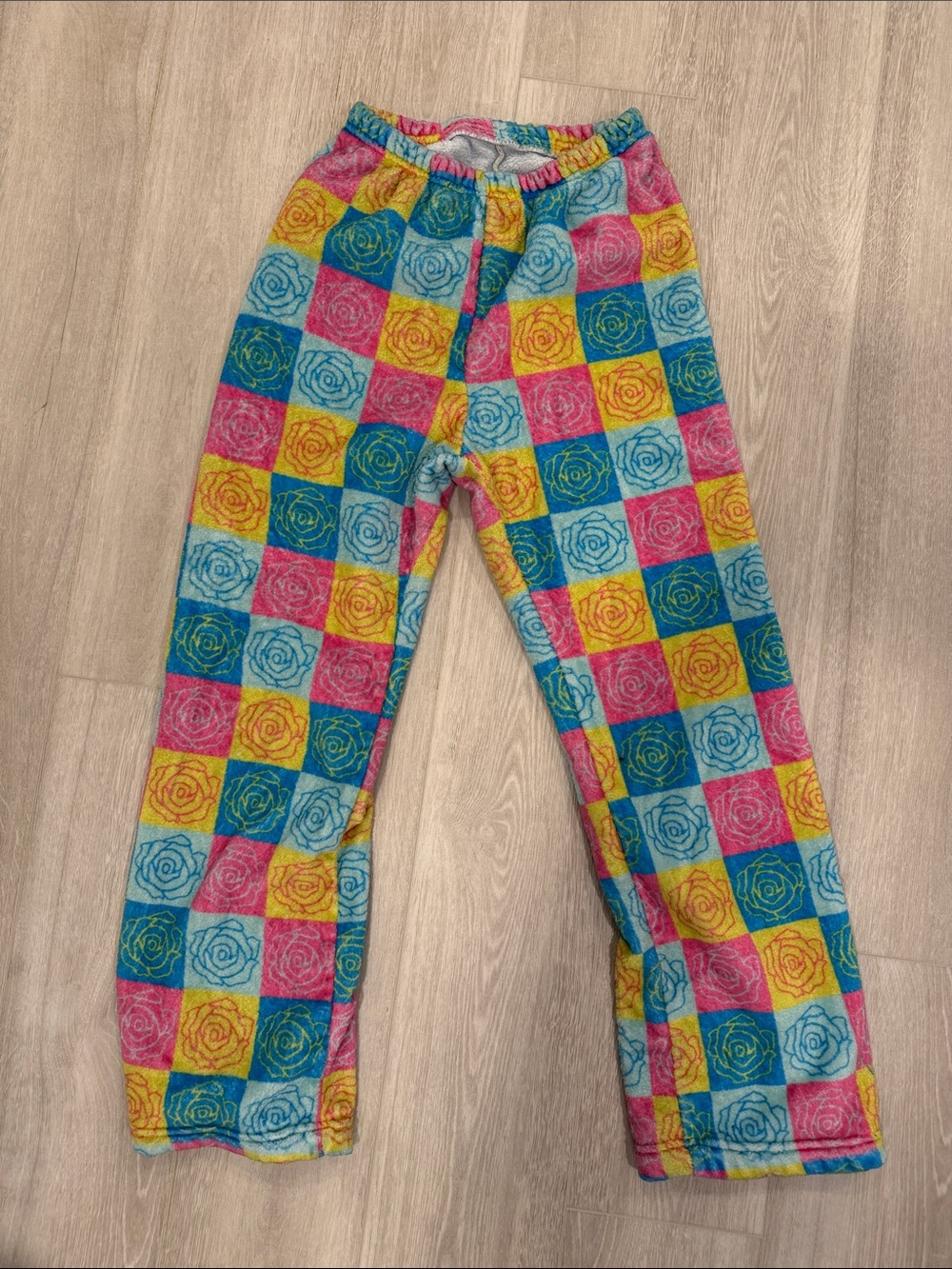 Women’s small Multicolor Check Rose Print Pajama Pants